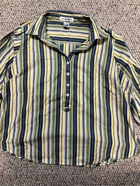 Maggie & Max Striped Cotton Button Down